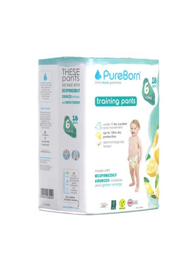 pureborn Pull Ups Size 6 Single Pack 18 Count
